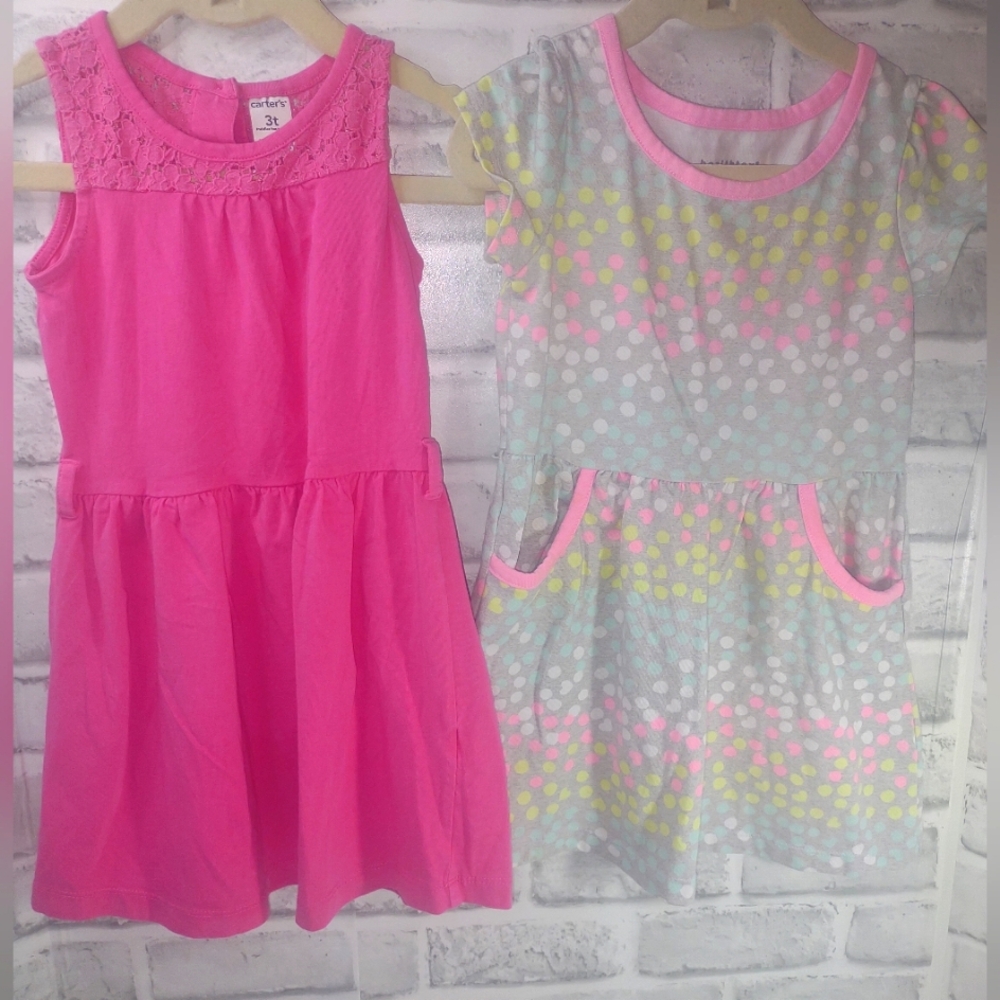 3T Bundle Girls' Pink and Multicolor Dresses Set